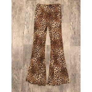 Leopard flare pants